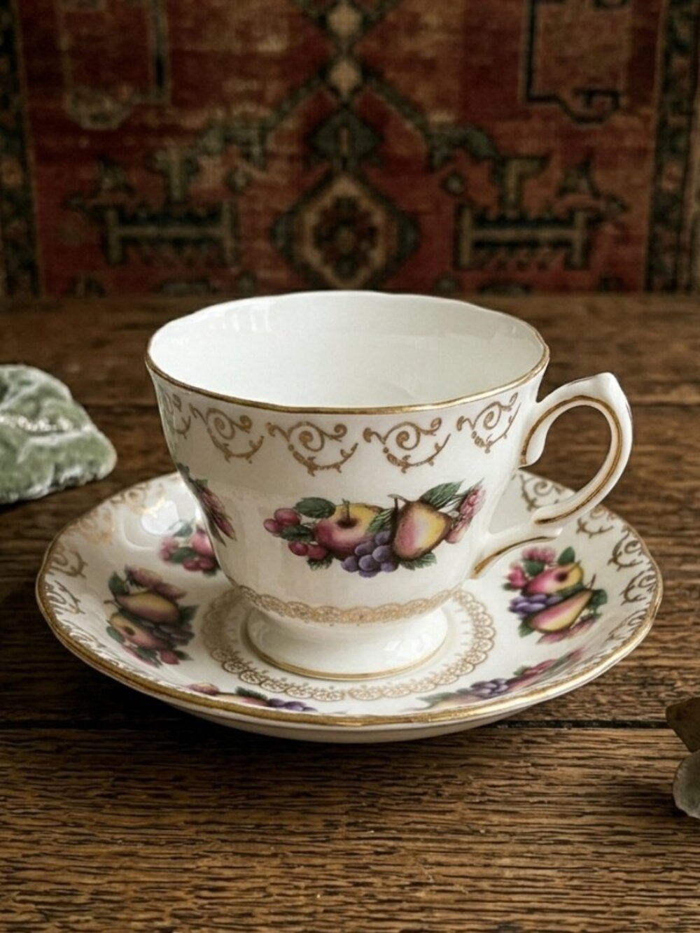 Vintage Colclough Bone China Fruit Tea Cup & Saucer